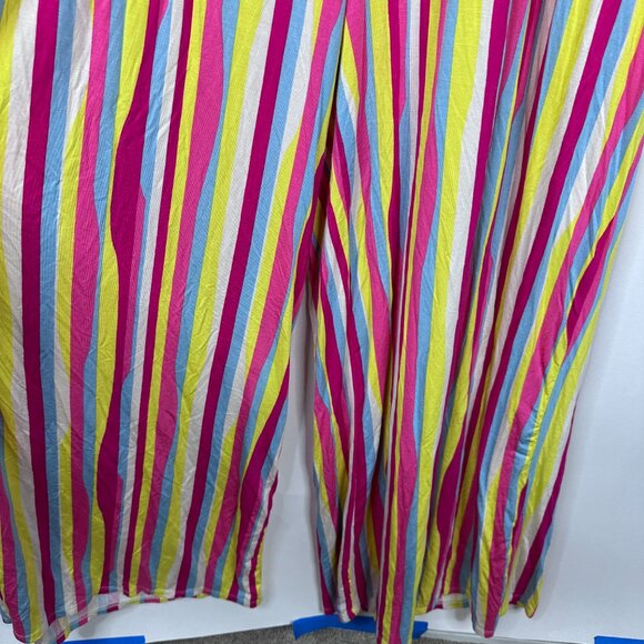 2/$30 Torrid Striped Surpliced Sleeveless Jumpsuit Super Soft Pink Multi #A1240 - Picture 5 of 9